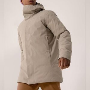 Arc'teryx Mens Therme Parka Jacket in Smoke Bluff Tan sz Medium Arcteryx